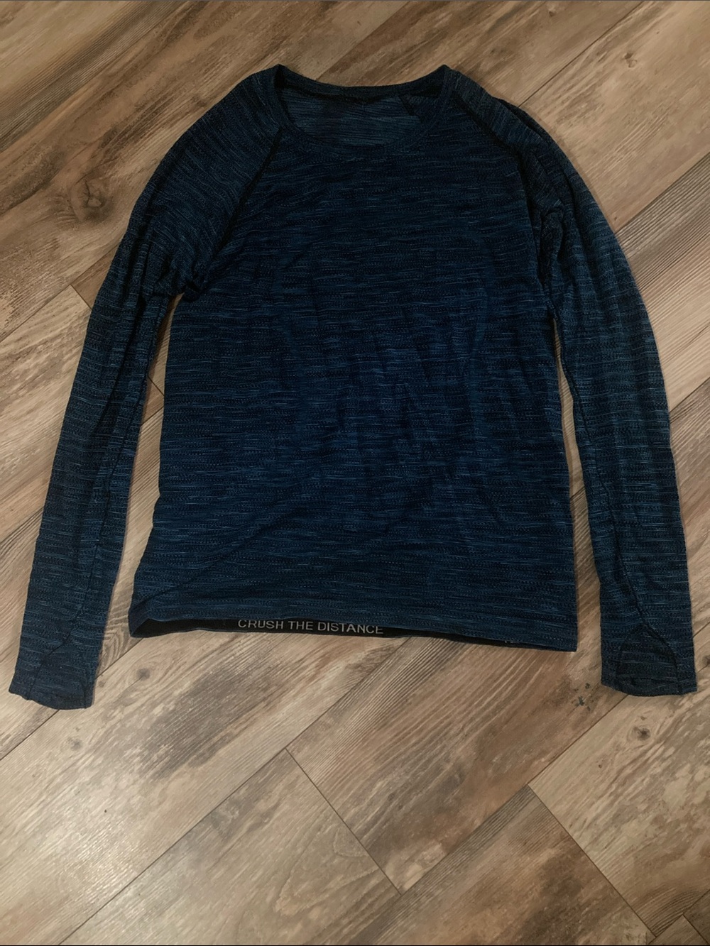 Lululemon Women’s Longsleeve Running Top Blue Heathered Size 12 w/ Thumbholes